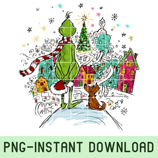 Retro Christmas PNG bundle with vintage movie-inspired characters, Santa, snowman, and reindeer, sublimation design for shirts and mugs