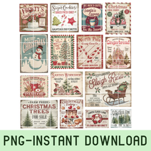 Vintage Christmas PNG sublimation digital download festive design